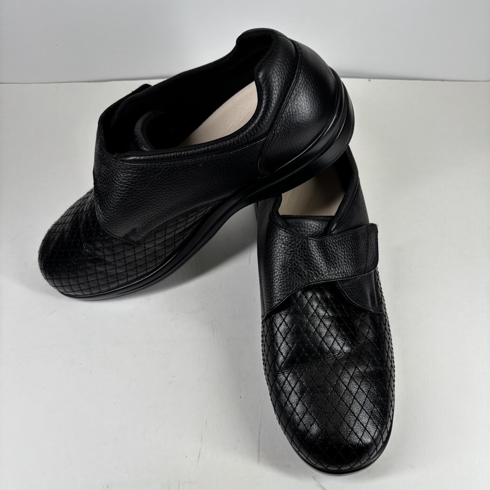 Stride Lite Classic Sydney Men's 12W/Women's 13XW Black Leather Diabetic Shoes - Picture 15 of 16